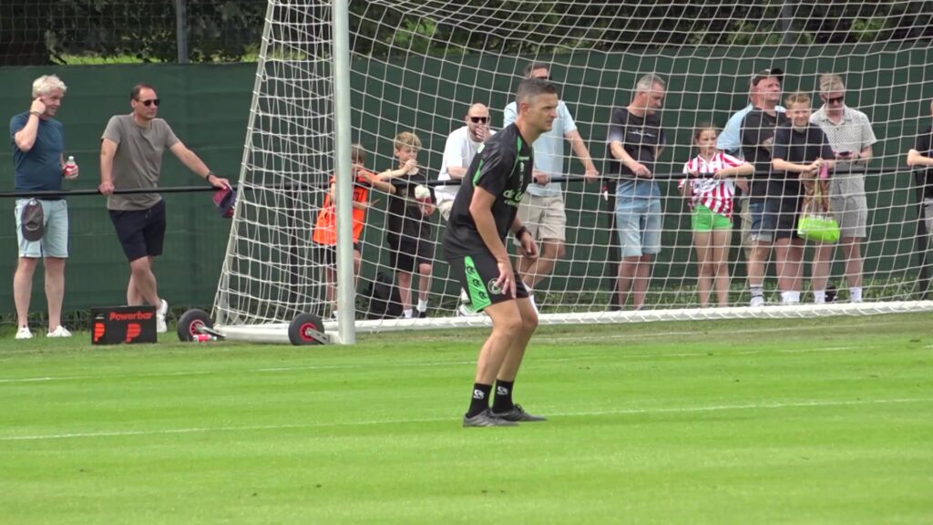 Sparta-spelers tijdens een training